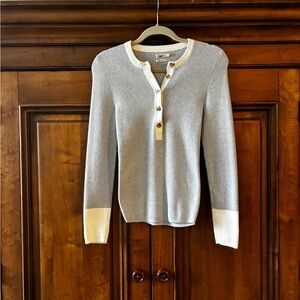 Gray and Cream Stripe Henley